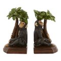 H2H Monkey & Palm Tree Bookends Accent, Blue H22662218